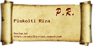 Piskolti Riza névjegykártya